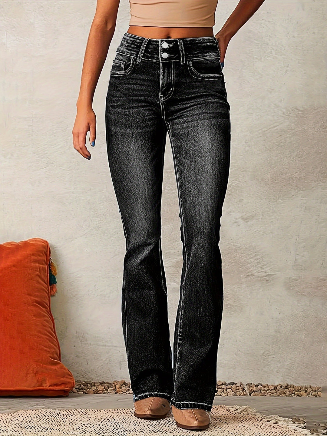 Aya | Jeans svasati a vita alta