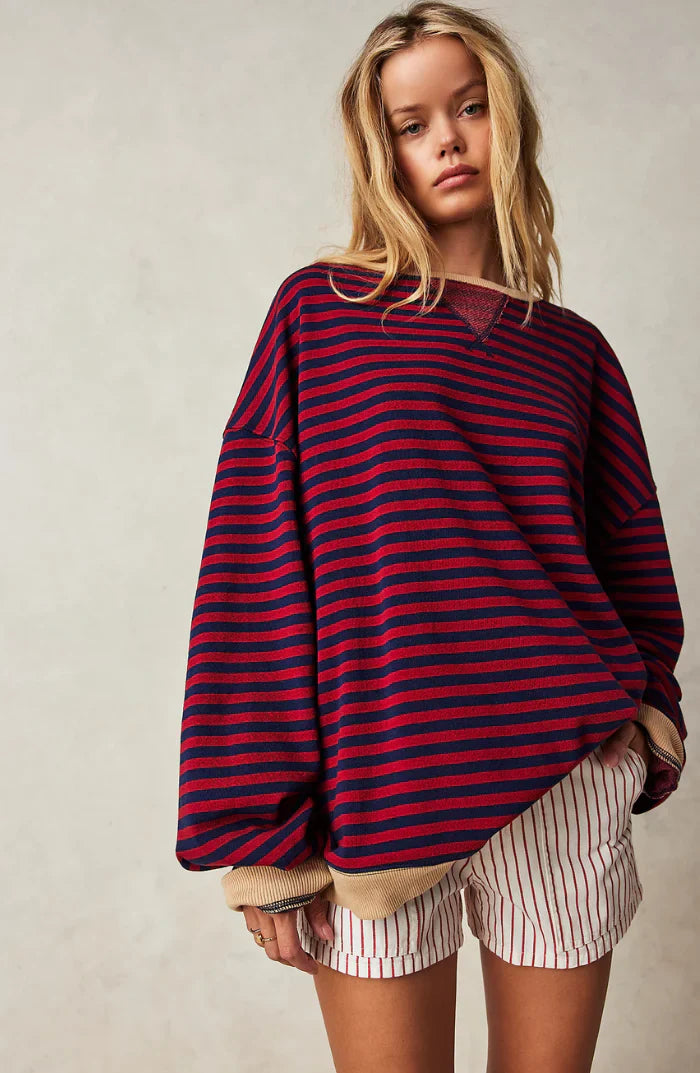 Monika | Maglione a righe in taglie grandi