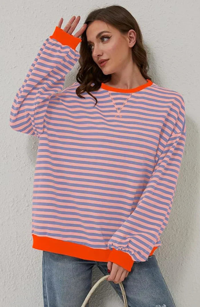 Monika | Maglione a righe in taglie grandi