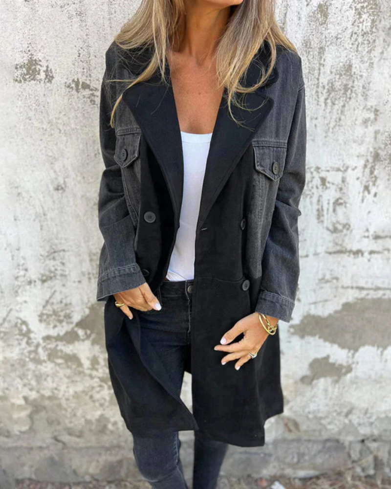 Sara | Cappotto in denim e cammello