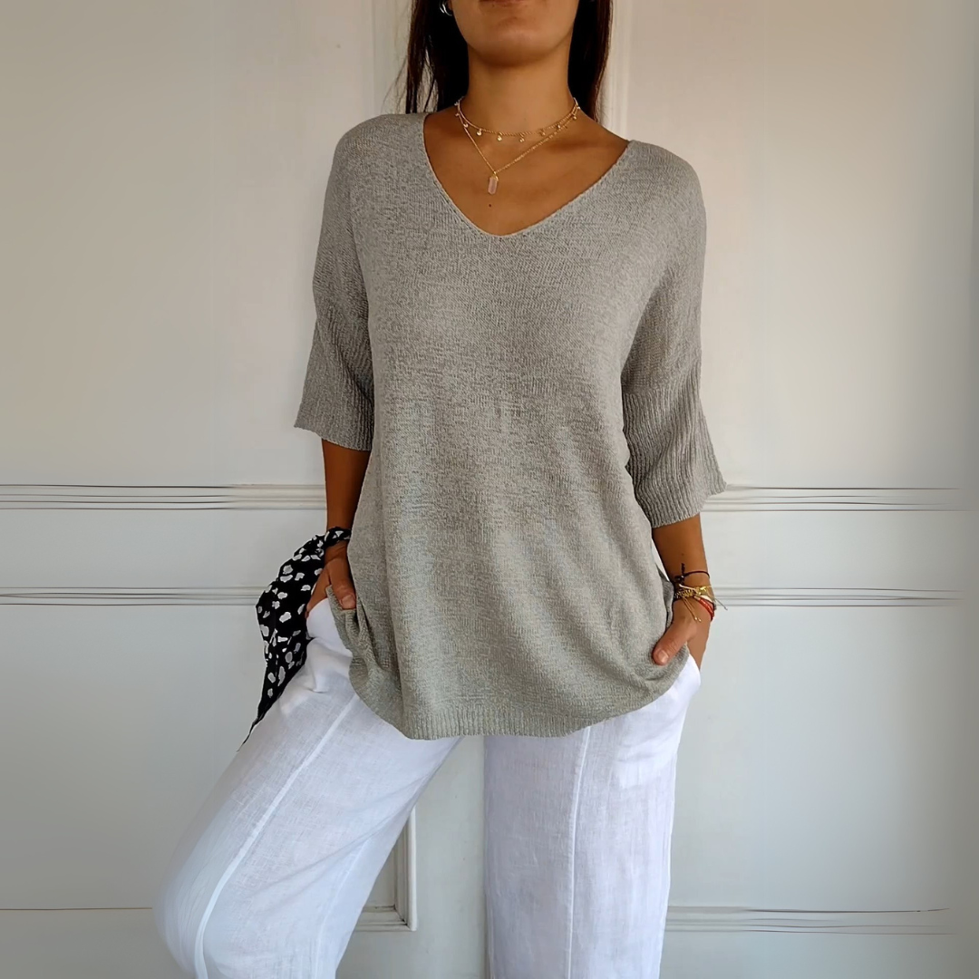 Anna | Top in maglia con scollo a V