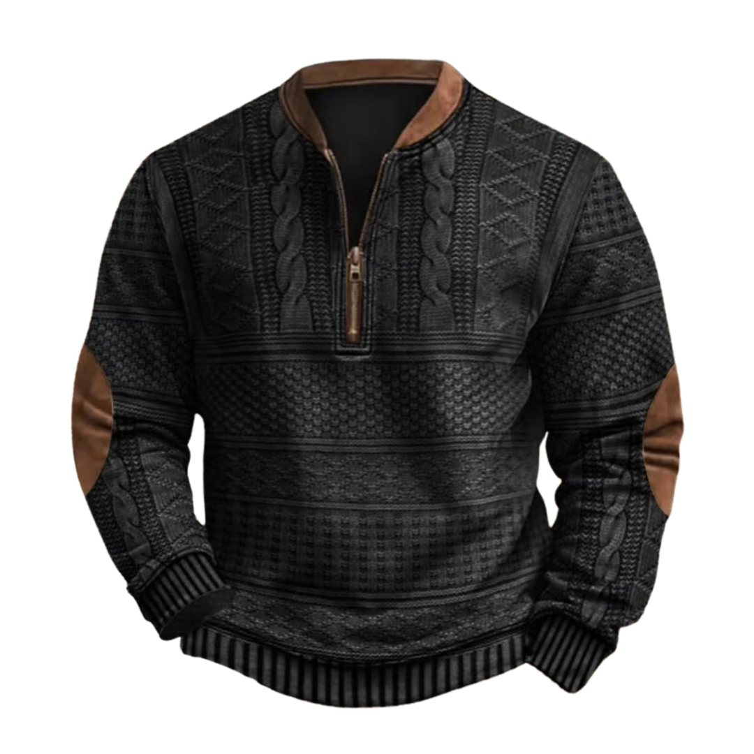 Carmelo | Maglione in maglia moderno da uomo con zip a metà