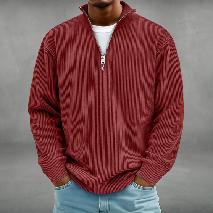 Lysandro | pullover con zip parziale e comfort premium