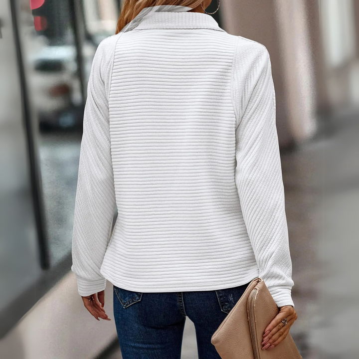 Vina | Elegante maglione con zip a metà
