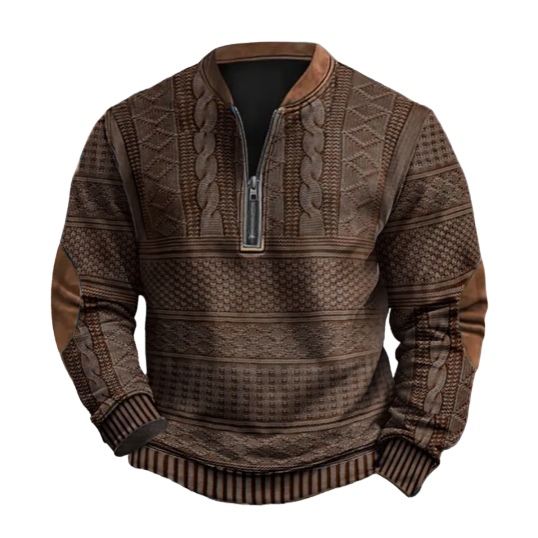 Carmelo | Maglione in maglia moderno da uomo con zip a metà