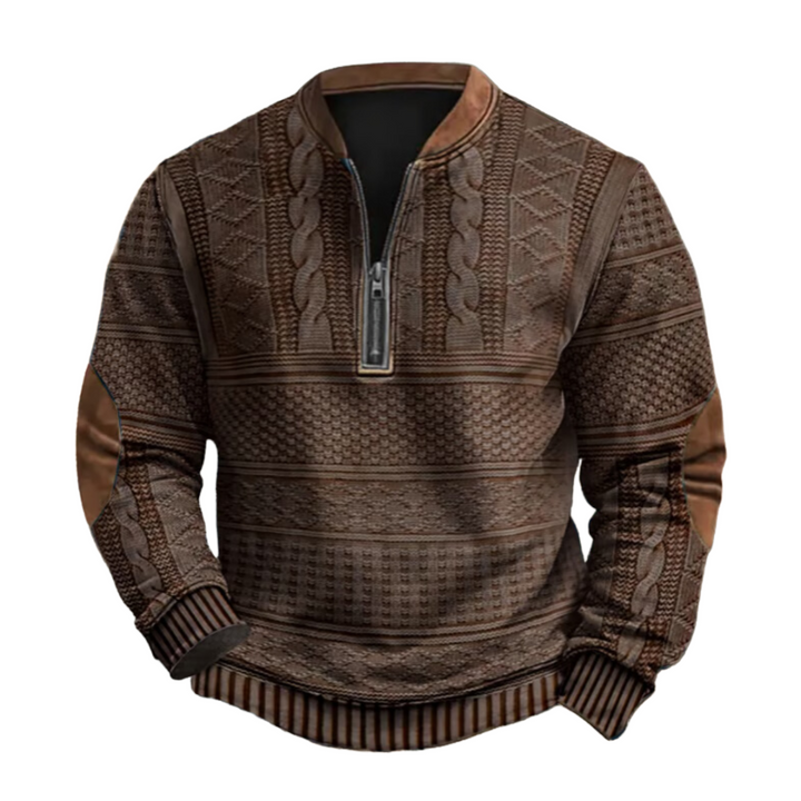 Carmelo | Maglione in maglia moderno da uomo con zip a metà