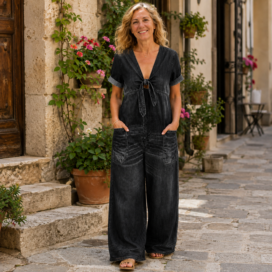 Maya | Tuta Denim a Gamba Larga