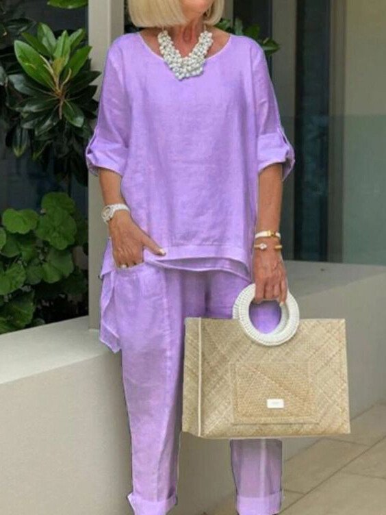 Danni | Set casual a due pezzi con collo rotondo