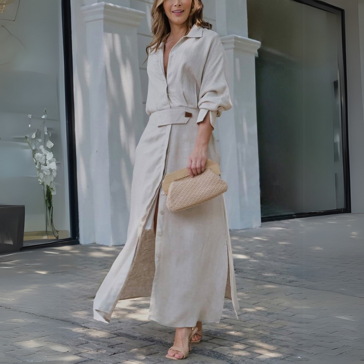 Jeanette | Abito lungo con scollo a V