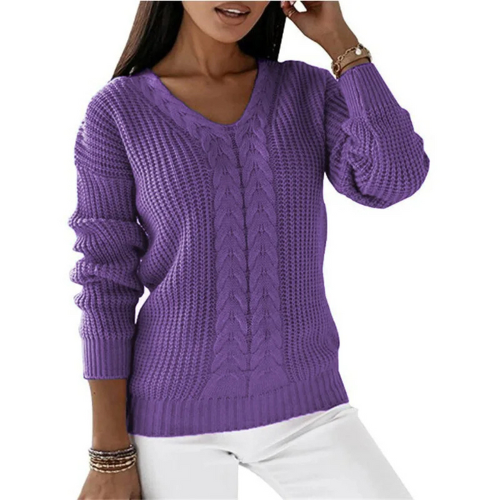 Noelia | Maglione in maglia vintage con scollo a V