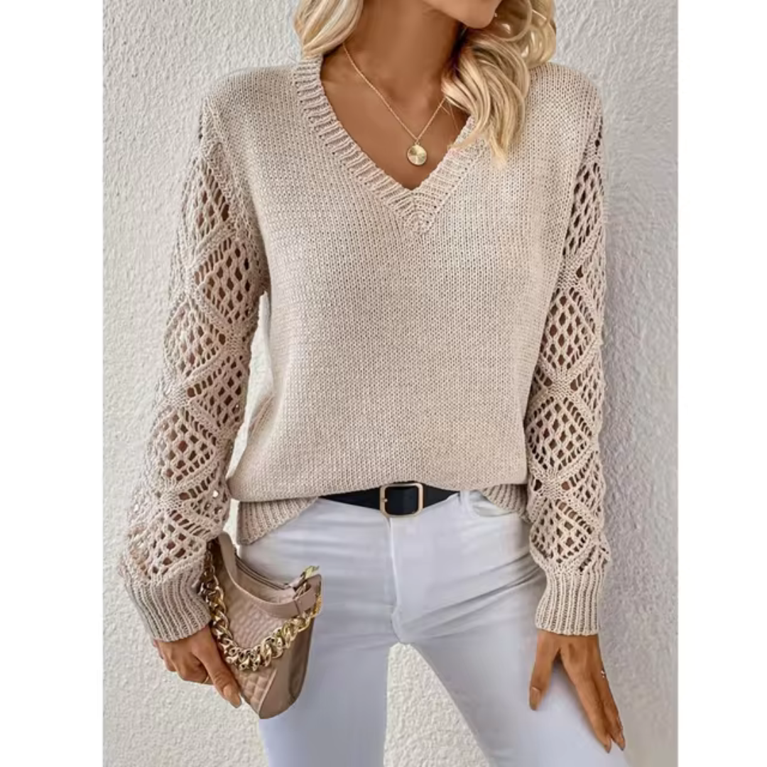 Adriana | Maglione in maglia casual con scollo a V