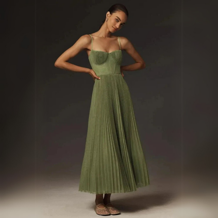 Beatriz | Abito midi plissettato e aderente
