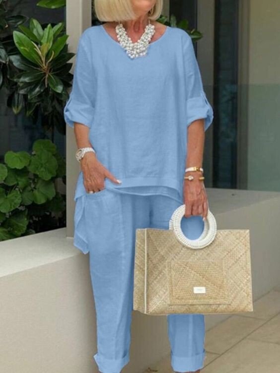 Danni | Set casual a due pezzi con collo rotondo