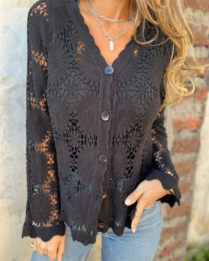 Nalie | Cardigan con bottoni in pizzo all'uncinetto