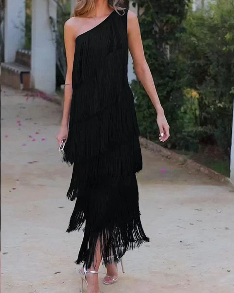 Dalia | Abito elegante con frange