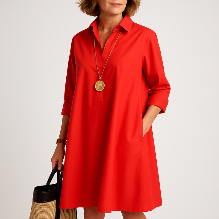 Bettina | Abito chemisier ampio con colletto classico