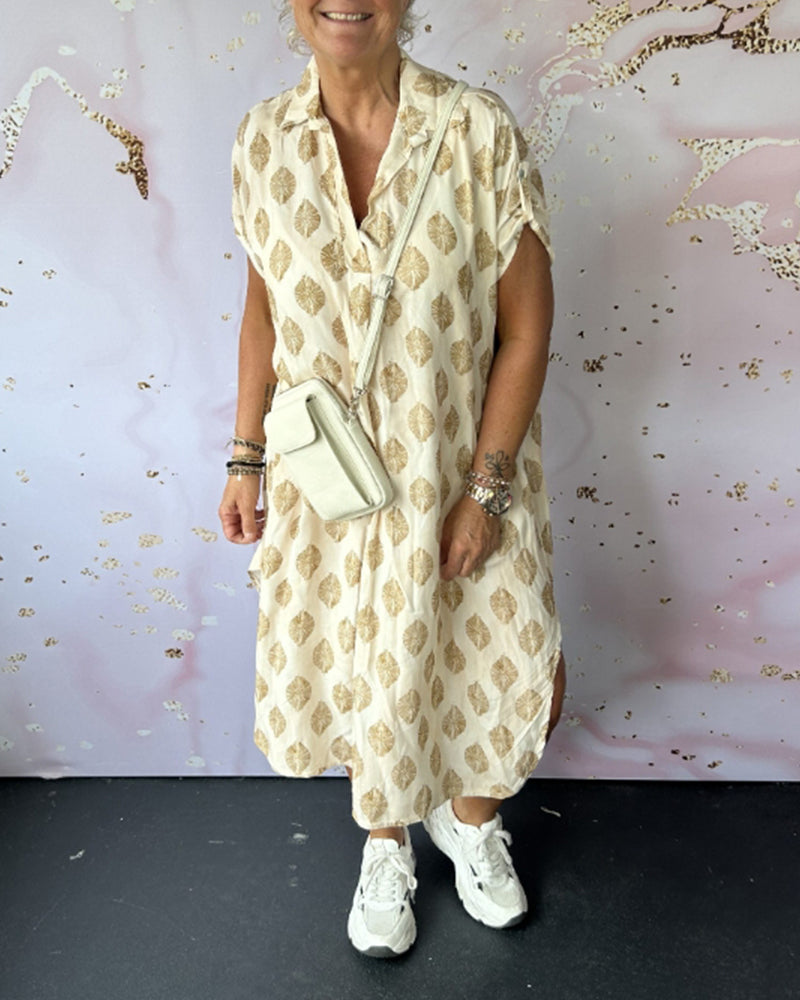 Liora | Vestito ampio con collo a revers e maniche corte