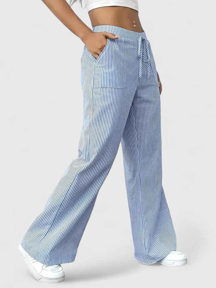 Dominique | Pantaloni ampi e confortevoli con dettagli eleganti