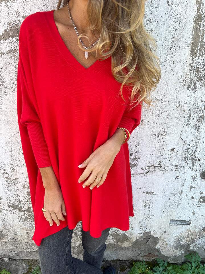 Céline | Giacca in maglia grossa con scollo a V e fodera calda