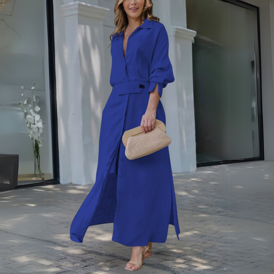 Jeanette | Abito lungo con scollo a V