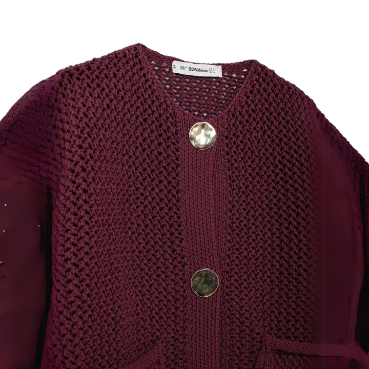 Violette | Cardigan in maglia con bottoni dorati