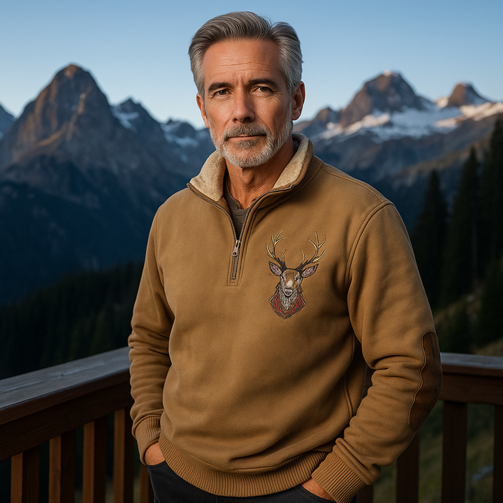 Arven | Maglione in pile felpato con dettaglio cervo