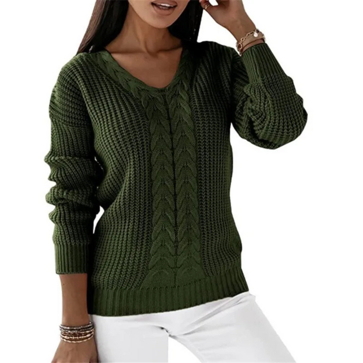 Noelia | Maglione in maglia vintage con scollo a V