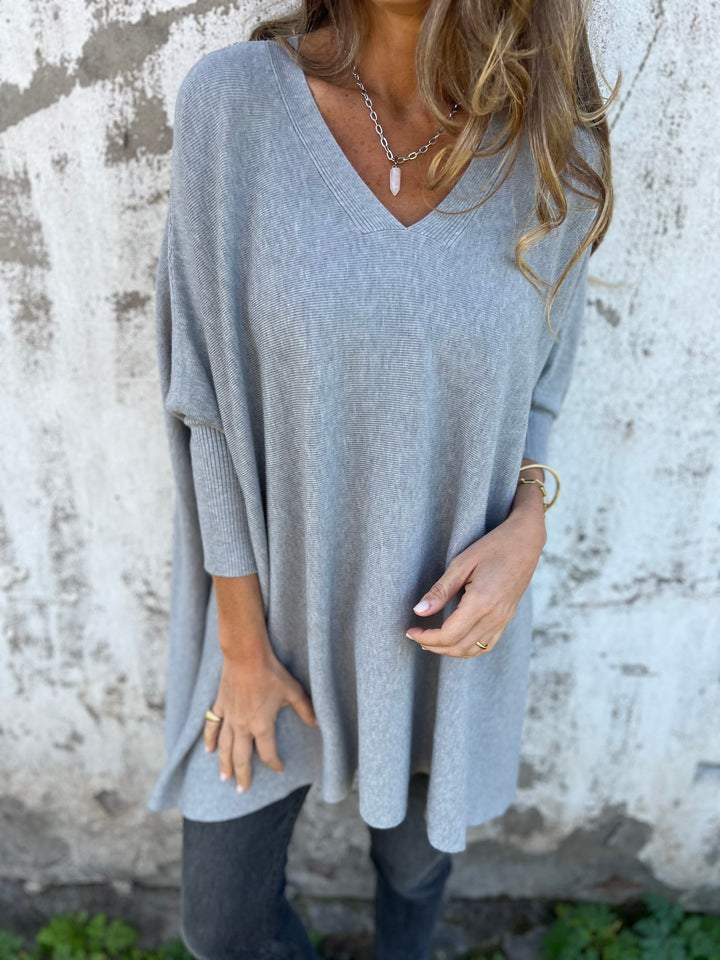 Céline | Giacca in maglia grossa con scollo a V e fodera calda