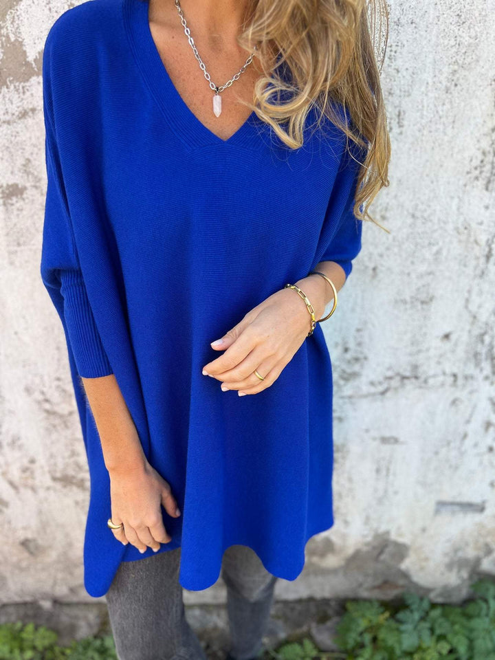 Céline | Giacca in maglia grossa con scollo a V e fodera calda