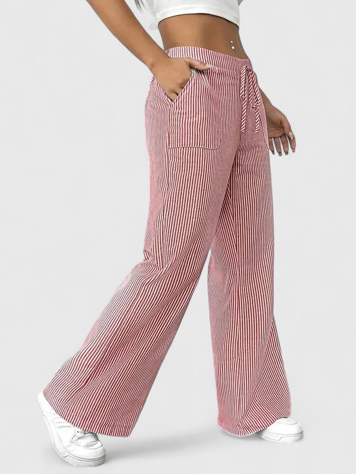 Dominique | Pantaloni ampi e confortevoli con dettagli eleganti