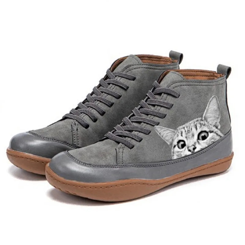 Léonie | Sneakers alte ludiche con motivo gatto