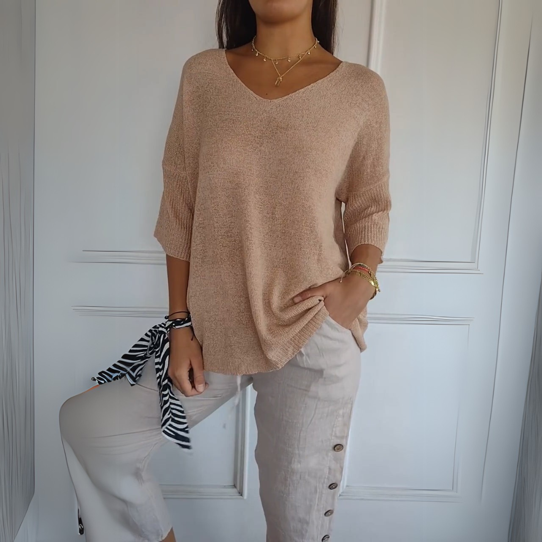 Anna | Top in maglia con scollo a V