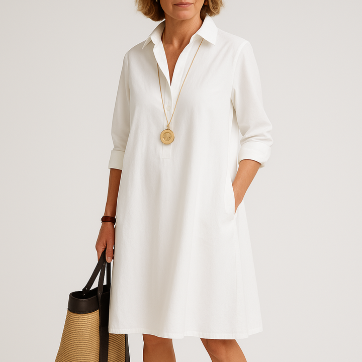 Bettina | Abito chemisier ampio con colletto classico