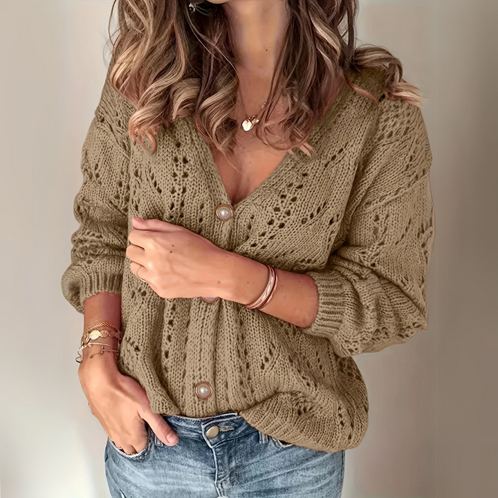 Manuela | Maglione in maglia con bottoni