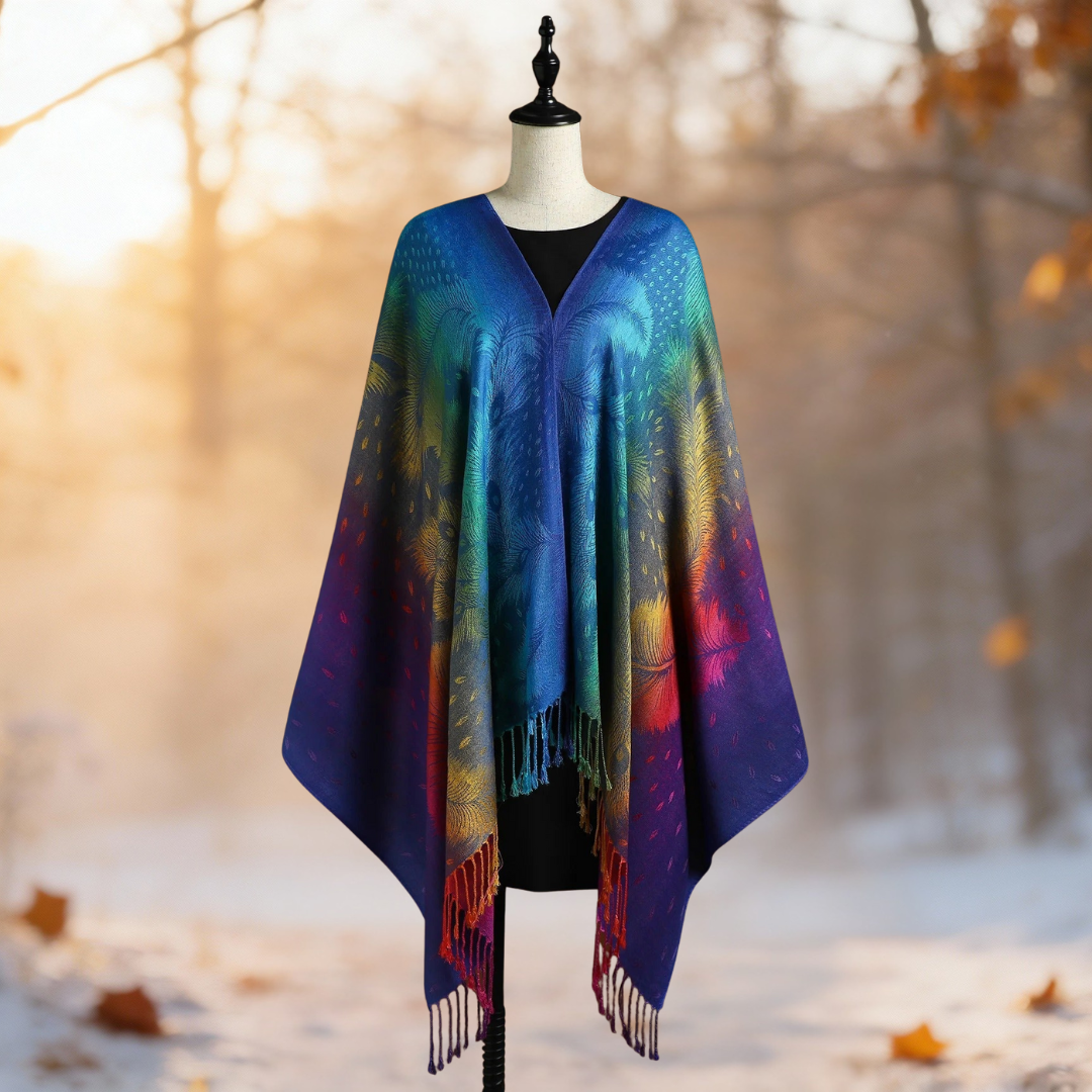 Nayora | Cappa in tessuto multicolore elegante