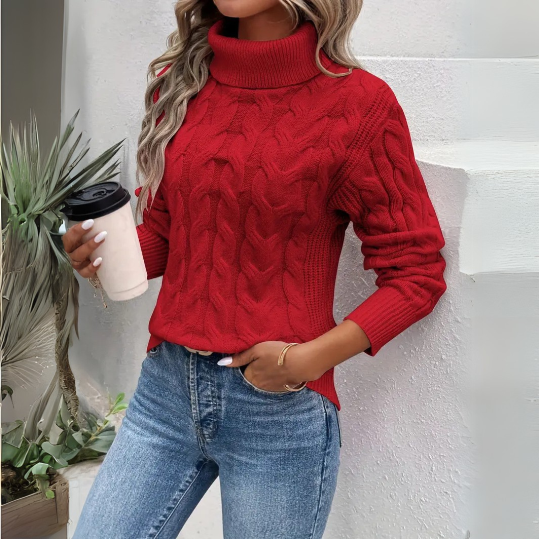 Gloria | Maglione a collo alto a treccia