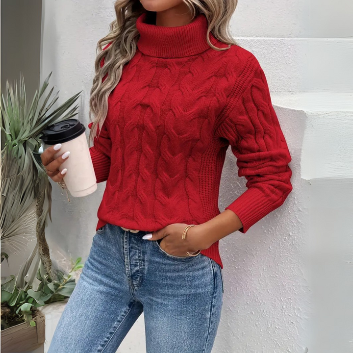 Gloria | Maglione a collo alto a treccia