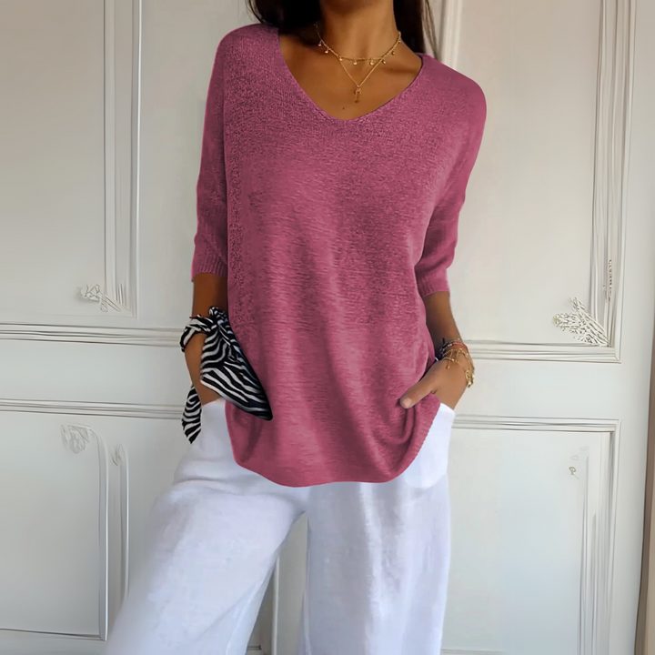 Anna | Top in maglia con scollo a V