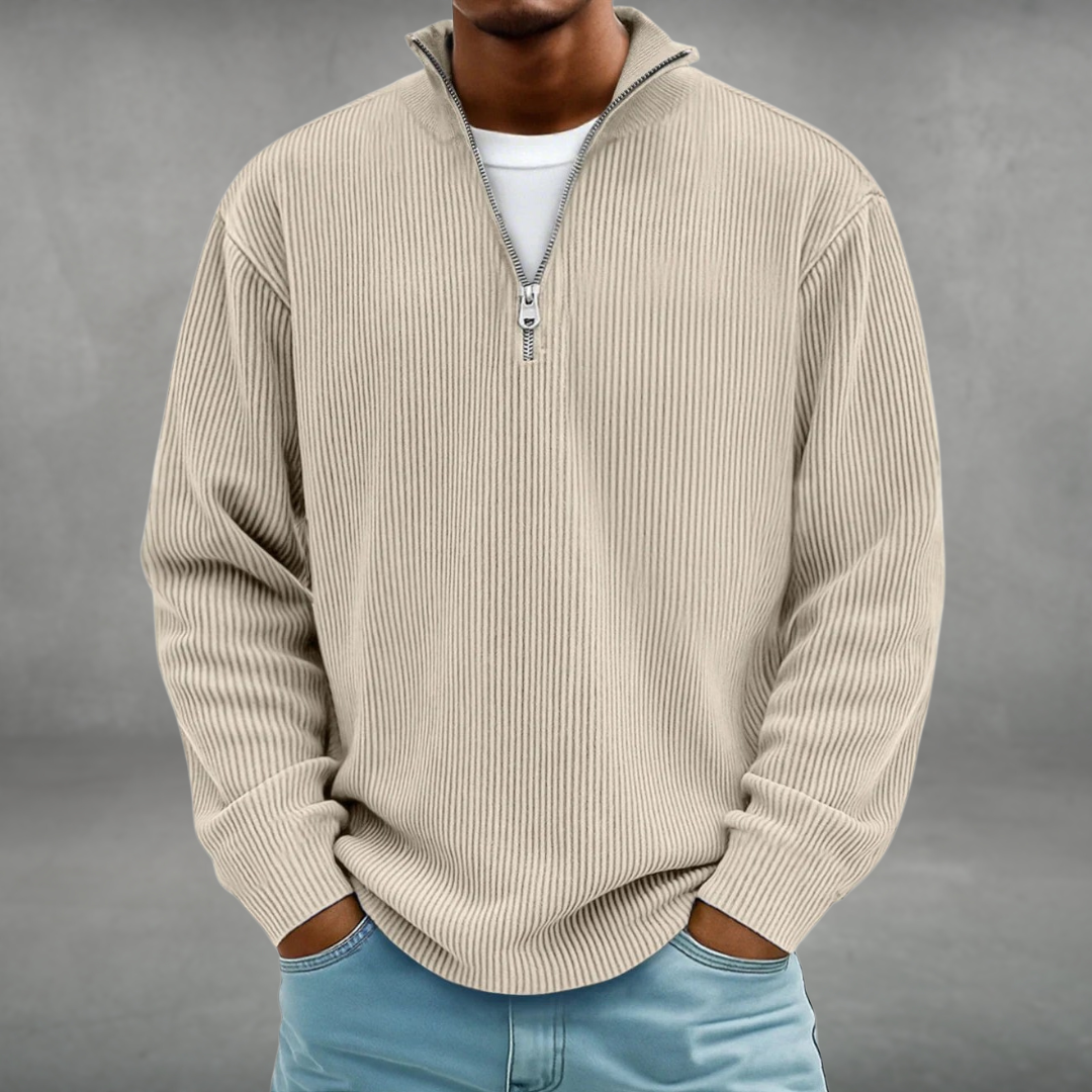 Lysandro | pullover con zip parziale e comfort premium