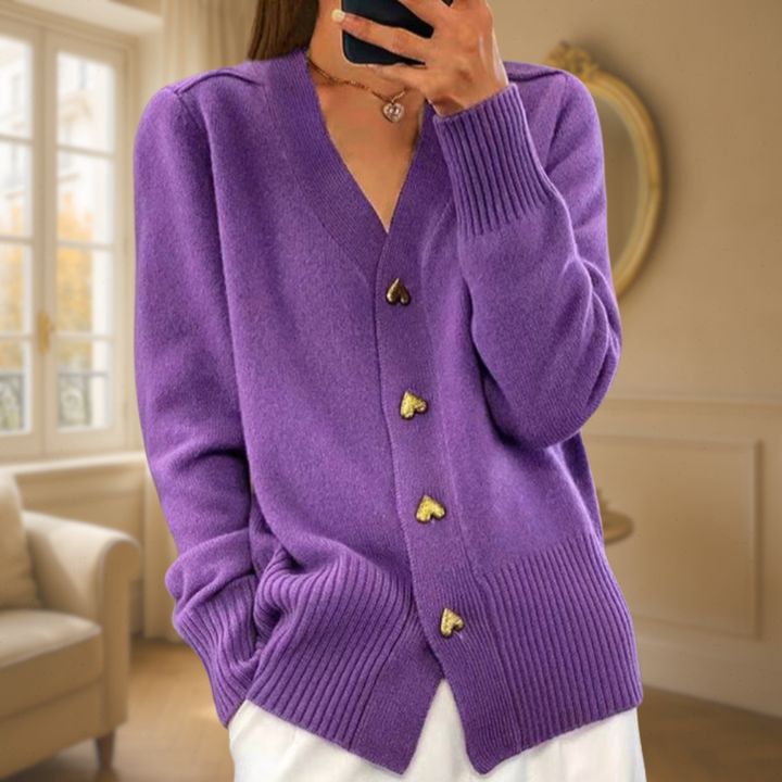 Éliane | Cardigan elegante con bottoni dorati