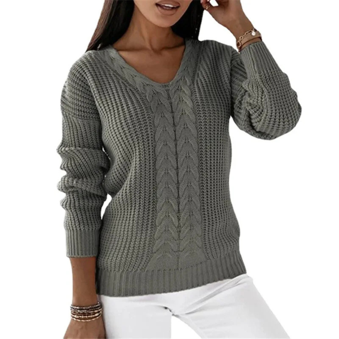 Noelia | Maglione in maglia vintage con scollo a V