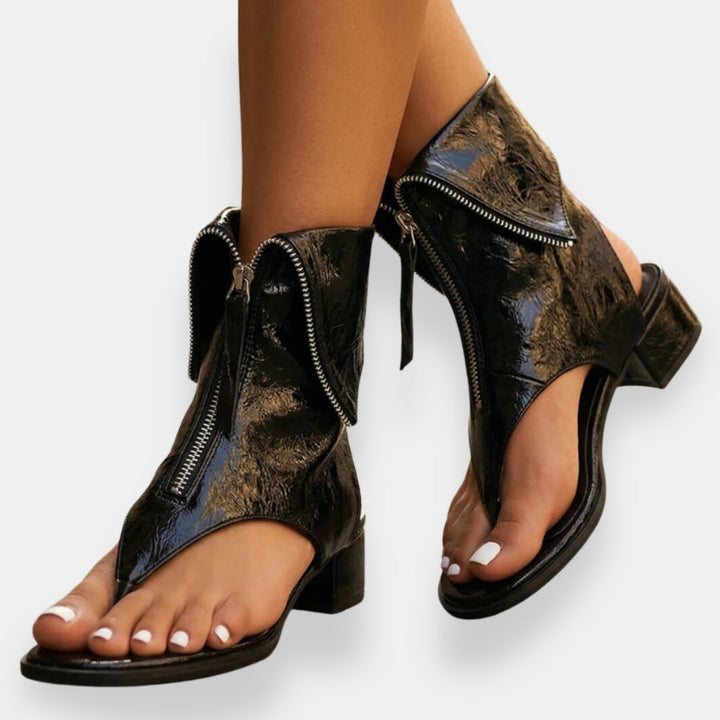 Octavienne | Sandali metallizzati con zip