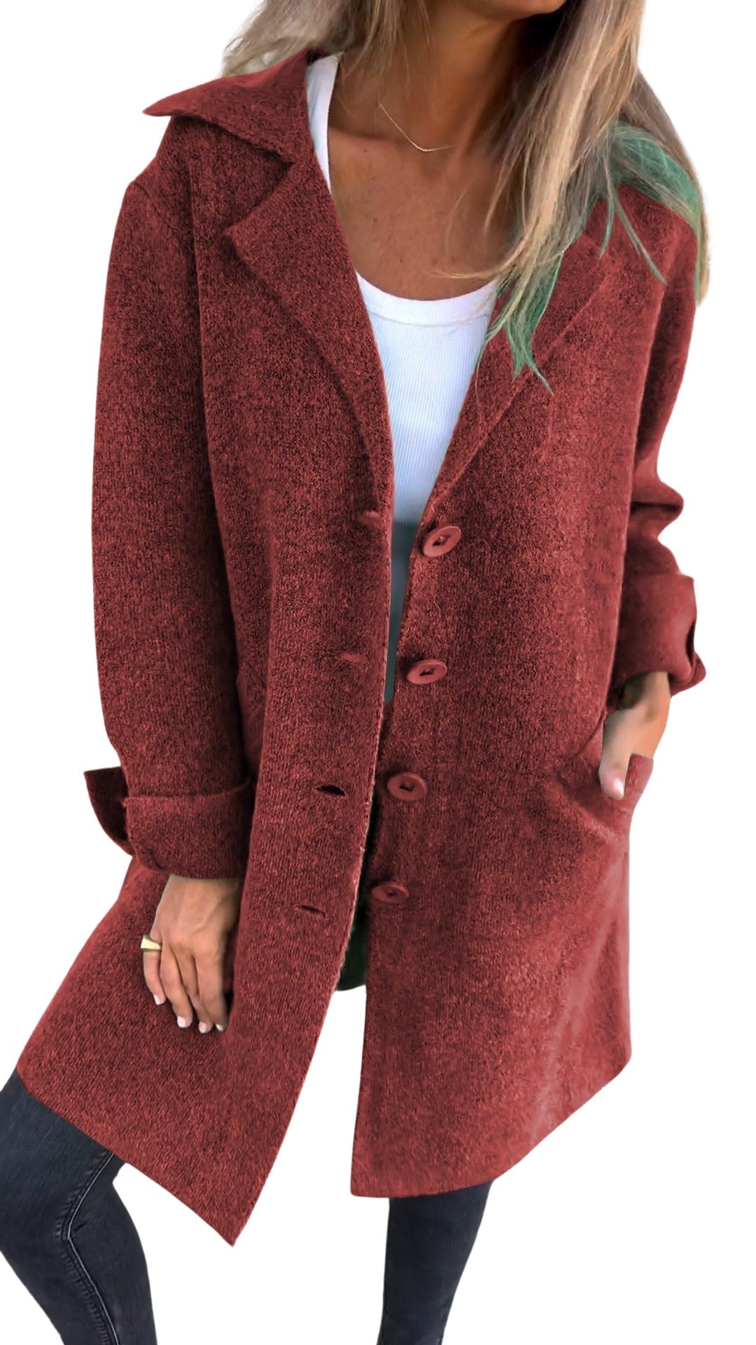 Magdalena | Cappotto lungo casual con revers