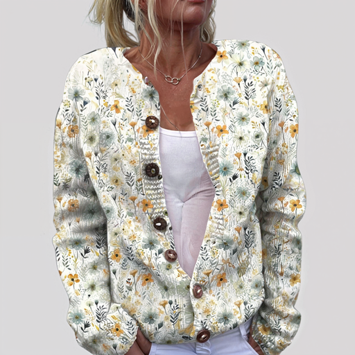 Teresa | Giacca in maglia con motivo floreale