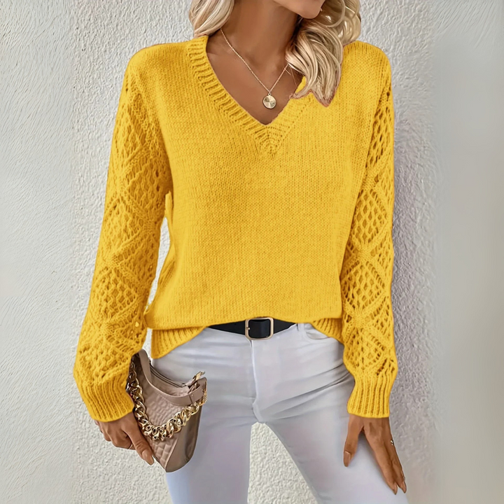 Adriana | Maglione in maglia casual con scollo a V