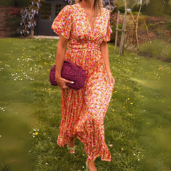 Sandra | Abito lungo elegante con scollo a V