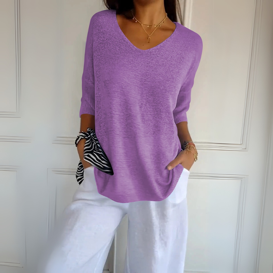 Anna | Top in maglia con scollo a V
