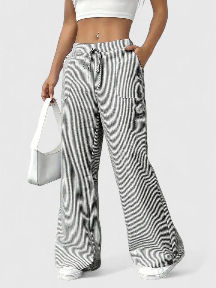 Dominique | Pantaloni ampi e confortevoli con dettagli eleganti
