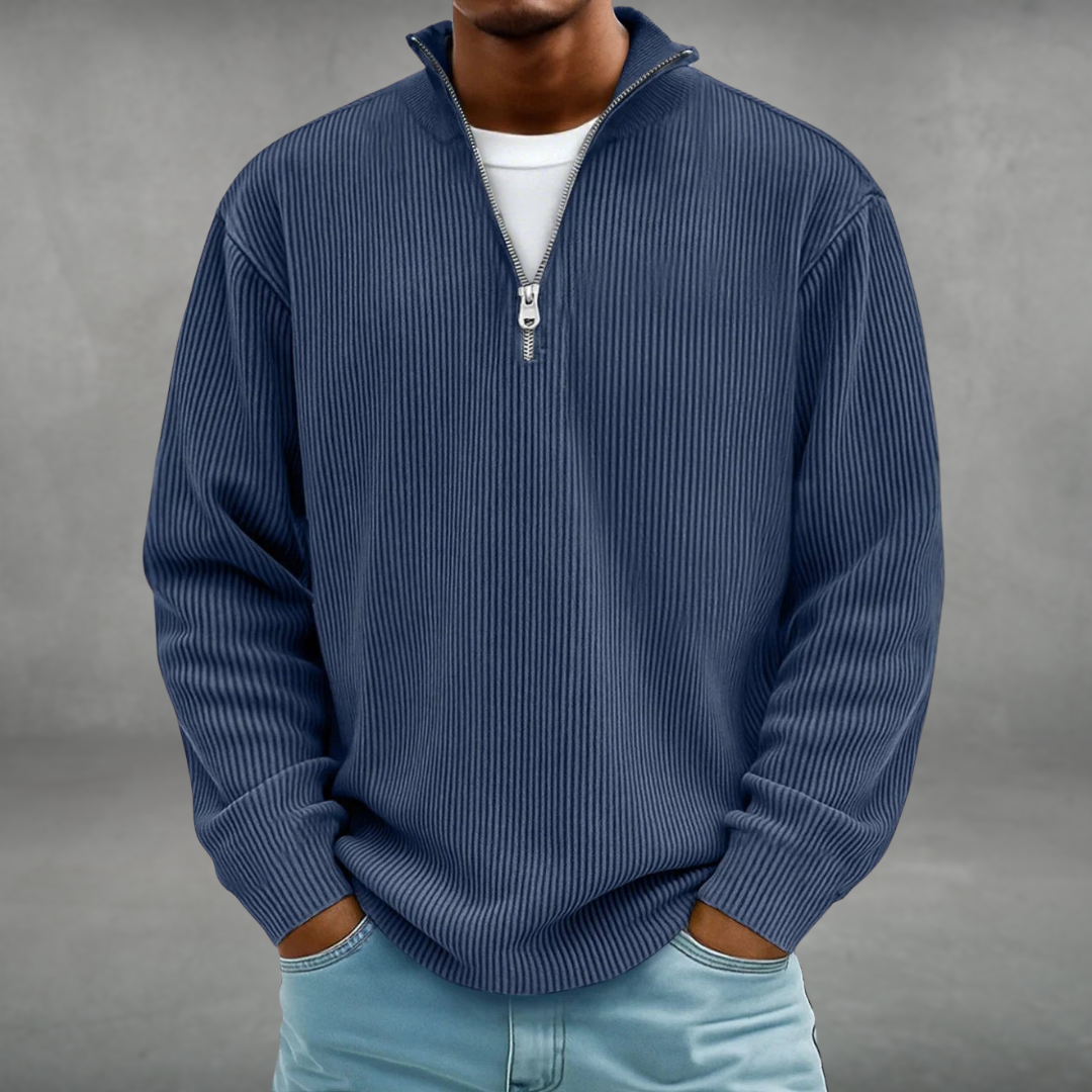 Lysandro | pullover con zip parziale e comfort premium