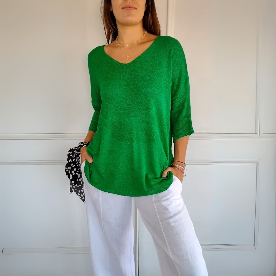 Anna | Top in maglia con scollo a V